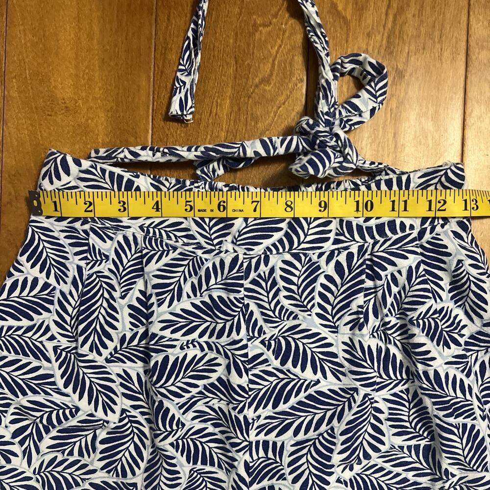 Midnight Sky Linen Blend Wide Leg Pants S Blue High Waist Coastal Boho Resort - Picture 4 of 10